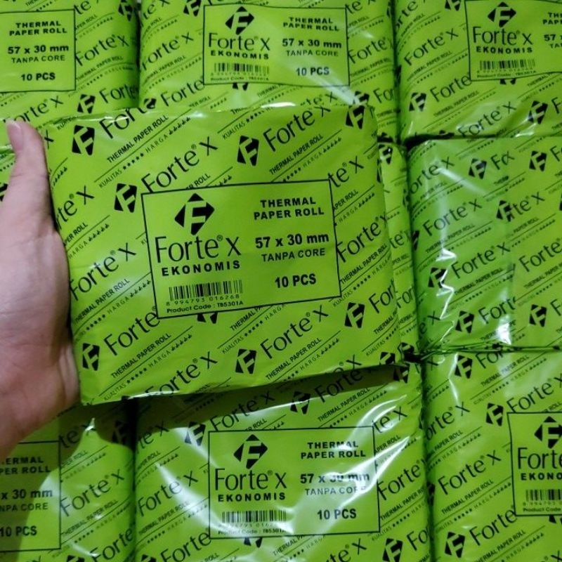 Jual Kertas Thermal Paper Roll Forte 57x30 isi 10roll / Kertas Struk ...