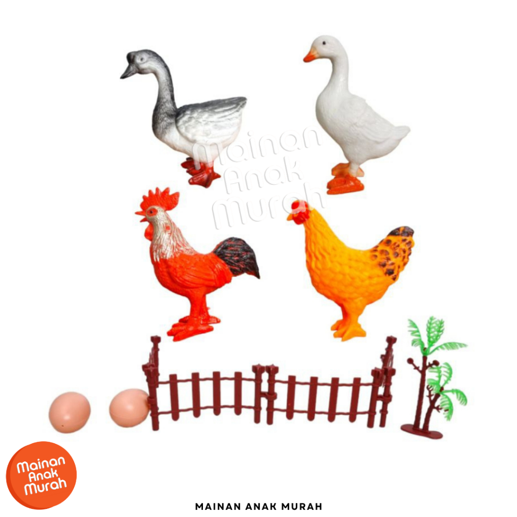 Jual Mainan Figurine Set Miniatur Unggas Ayam Bebek Angsa Binatang ...