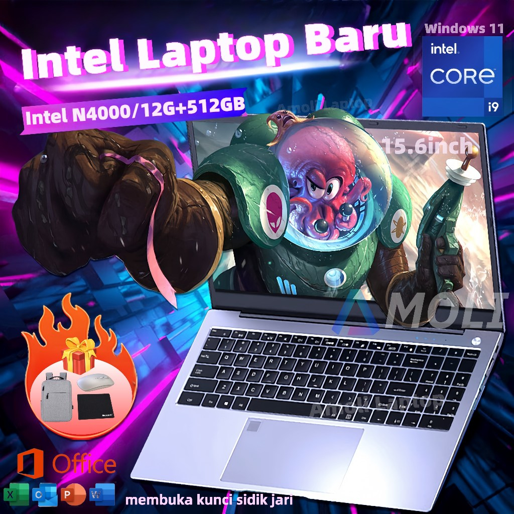 Jual [Pengiriman lokal] 2024 Merek Baru Laptop Windows 11Asli Asli 15,6 ...