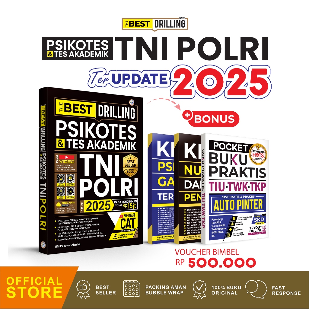 Jual BUKU TNI POLRI 2025 THE BEST DRILLING PSIKOTES & TES AKADEMIK TNI POLRI 2025 Shopee Indonesia