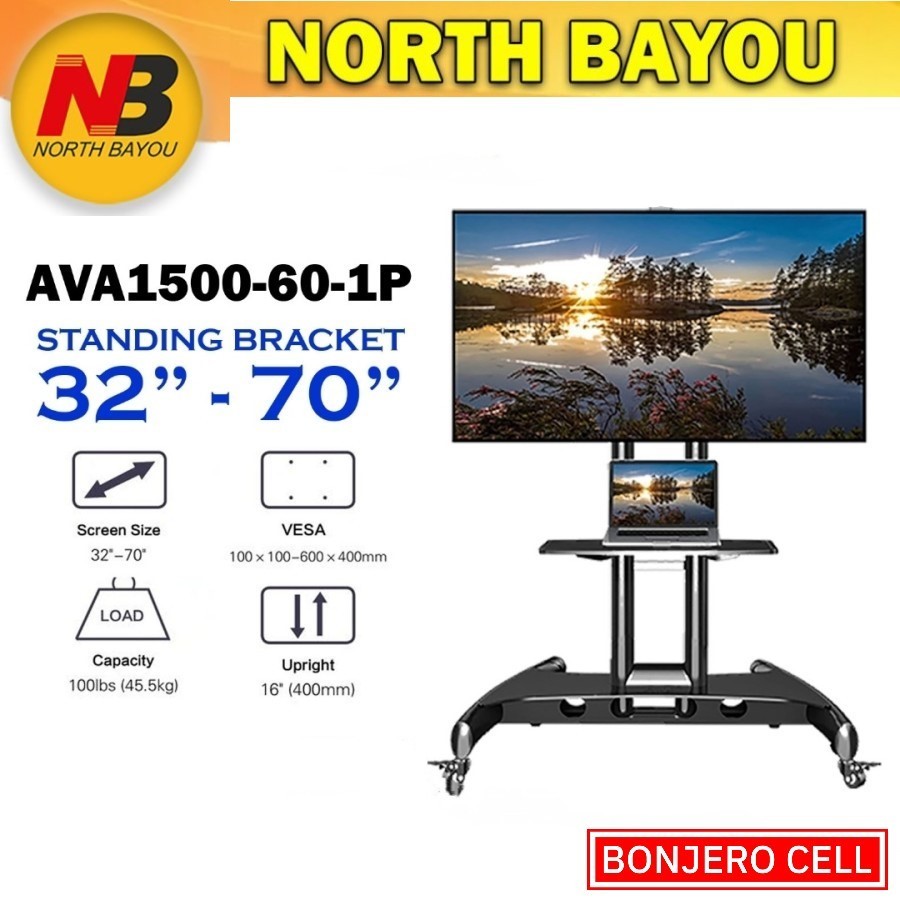 Jual North Bayou Ava 1500 Standing TV Stand TV Roda Bracket TV LCD, LED ...