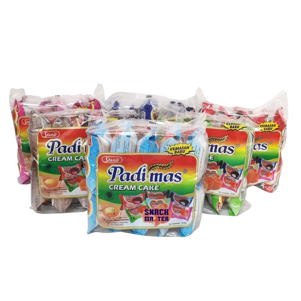 Jual Stanli Padimas Cream Cake 9gr x 10pcs Roti Bolu Isian Cream Coklat ...