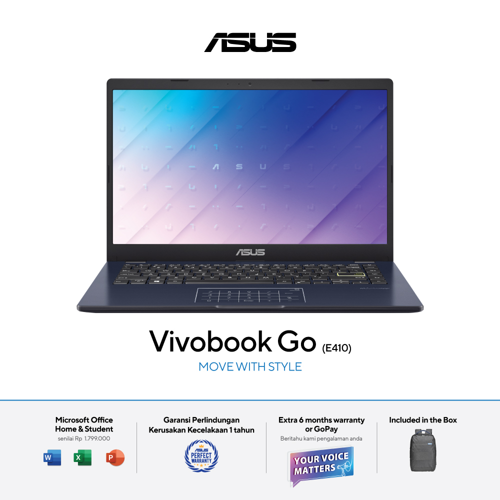 Jual ASUS Vivobook Go 14 E410KA-FHD429 - Star Black [Intel Celeron ...