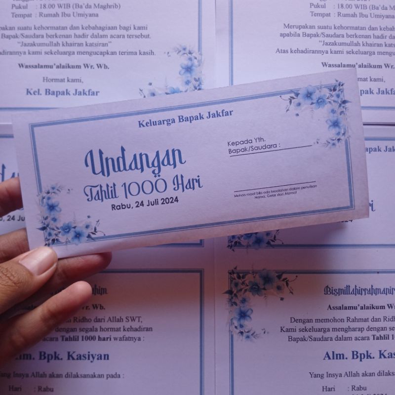 Jual Undangan Kirim Doa Undangan Tahlil Undangan Kenduri Undangan