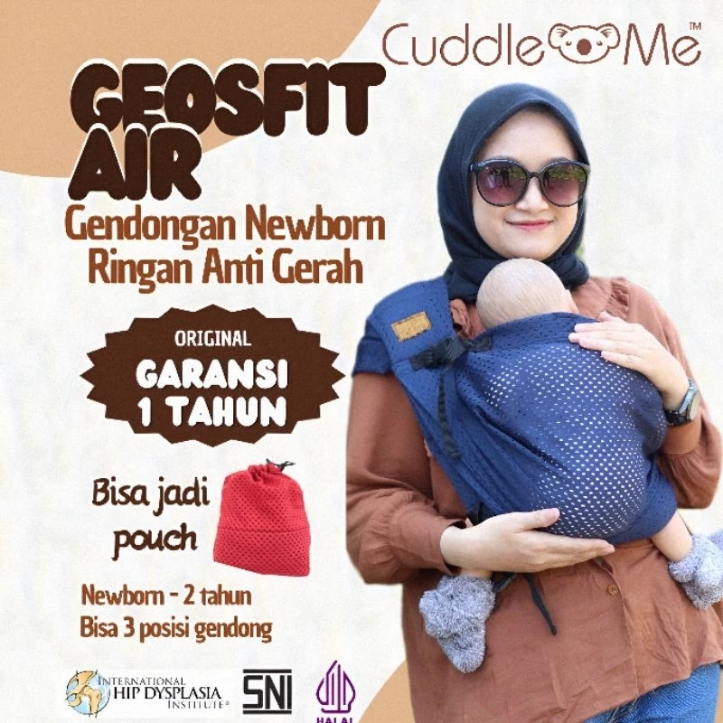 Gendongan Bayi Cuddleme Geosfit Air & Sporty Spessa Newborn Toddler Praktis Instan Original Geos Air