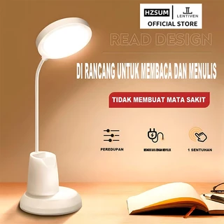 HZSUM LENTIVEN Lampu Baca LED Portable Meja Belajar Tricolour Sentuh 3 Flexible Tempat Pensil