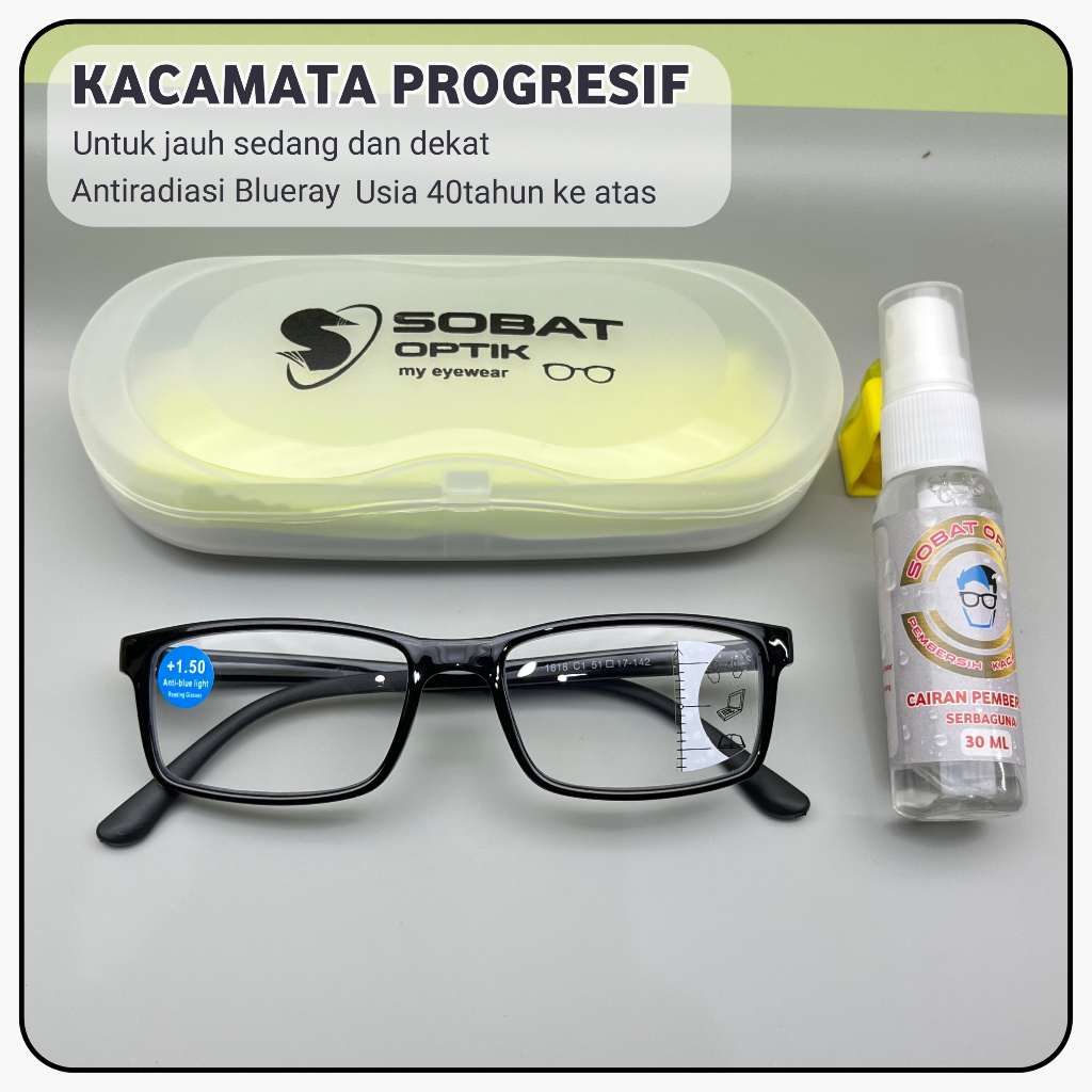 Jual Kacamata Progresif Anti radiasi Blueray Untuk Jauh Sedang Dan ...
