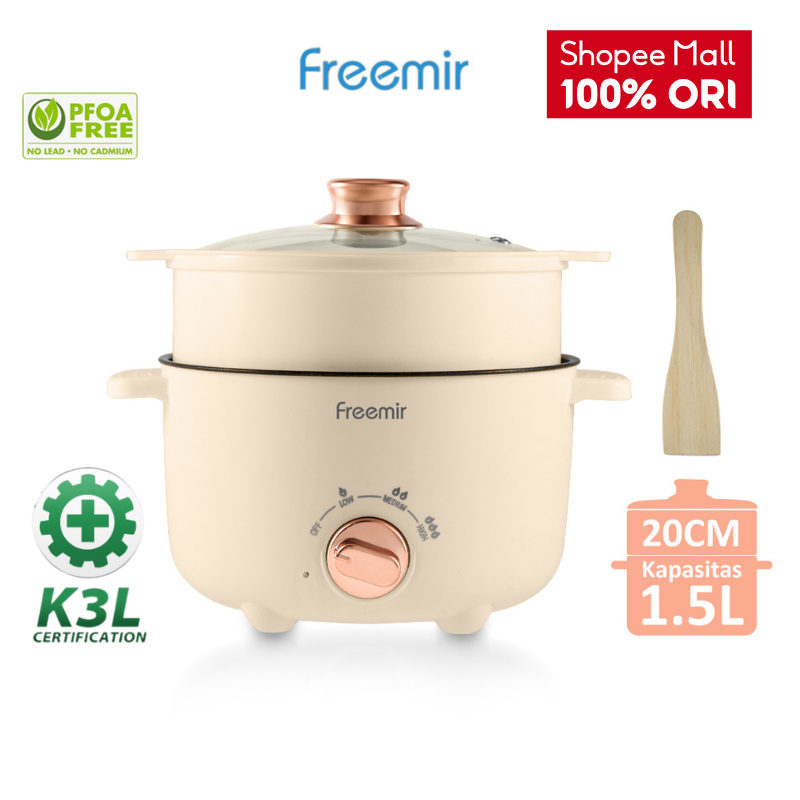 Jual Official Mall Freemir Panci Elektrik Cm Panci Masak Listrik Dengan Steamer Ganda