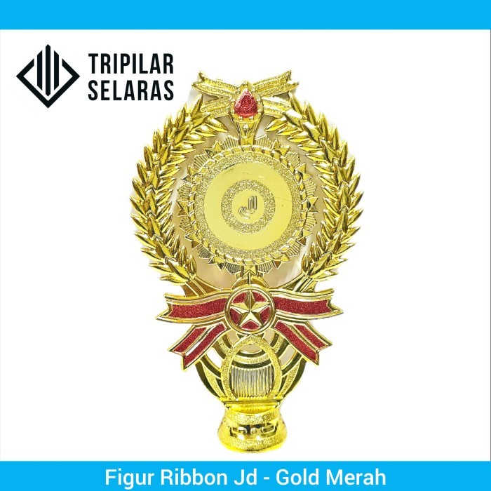 Jual Figur Trophy / Kepala Piala Figur Ribbon jd - warna Gold Merah ...