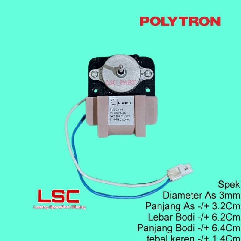 Jual AS Panjang Motor Fan Kipas Kulkas Polytron Dinamo RME 2J 6H 6W ...