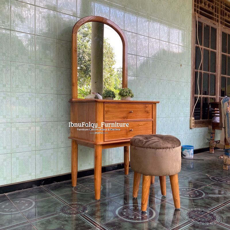 Jual Meja Rias Custom Minimalis, Meja Rias Minimalis Kayu Jati | Shopee ...