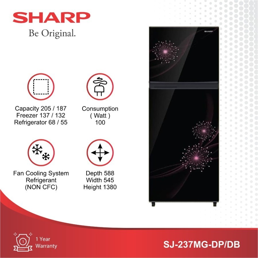 Jual Kulkas 2 Pintu Sharp SJ-237MG Lemari Pendingin 187L | Shopee Indonesia