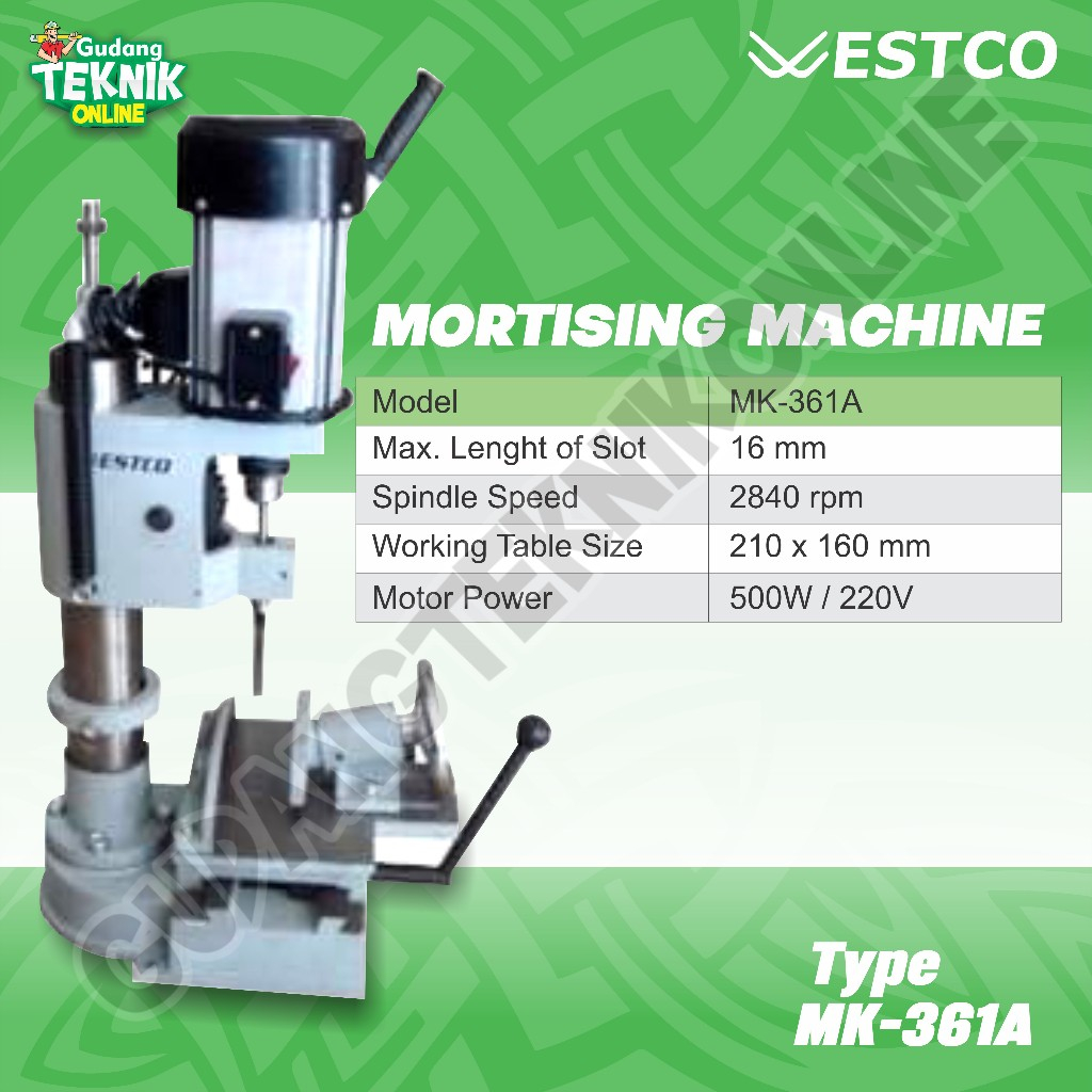 Jual Mesin Bor Bobok WESTCO MK 361A Mortising Chisel Kayu Westco MK361A ...