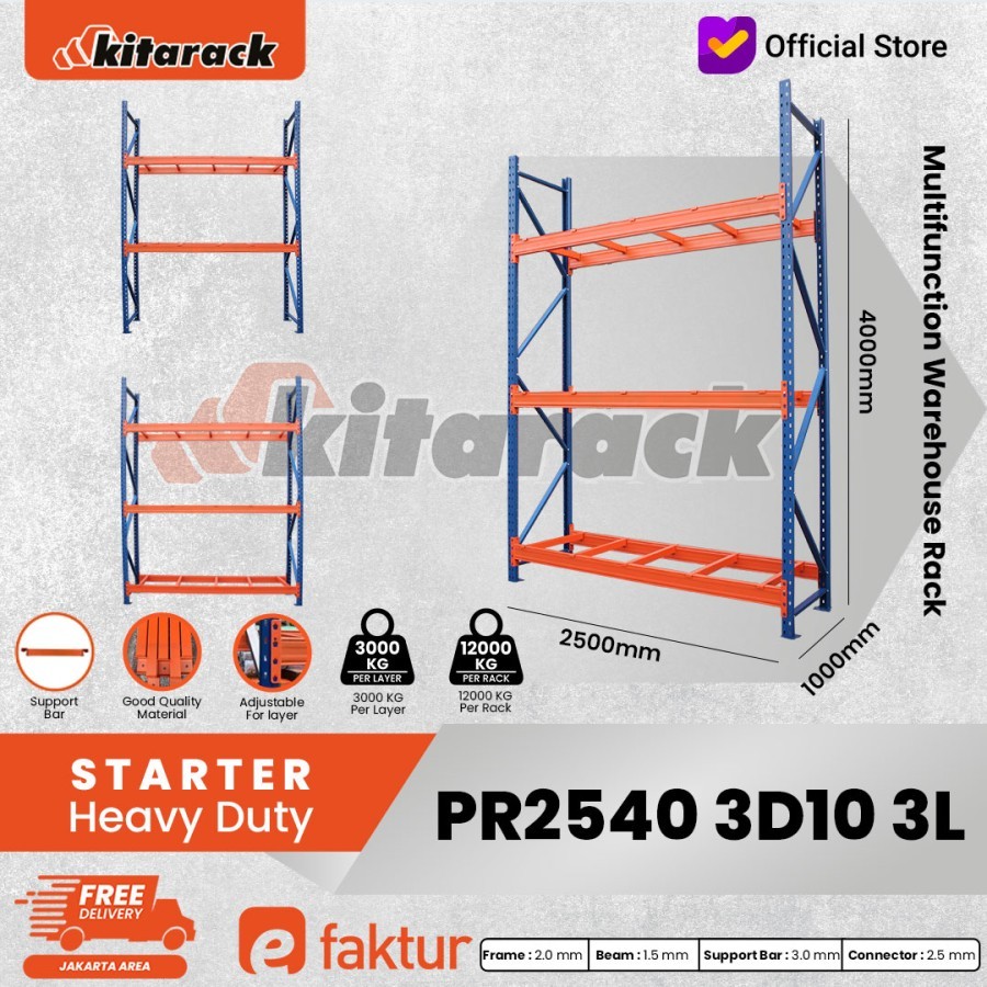 Jual KITARACK Rak Palet 3 TON Pallet Rack Heavy Duty Panjang 2.5M ...