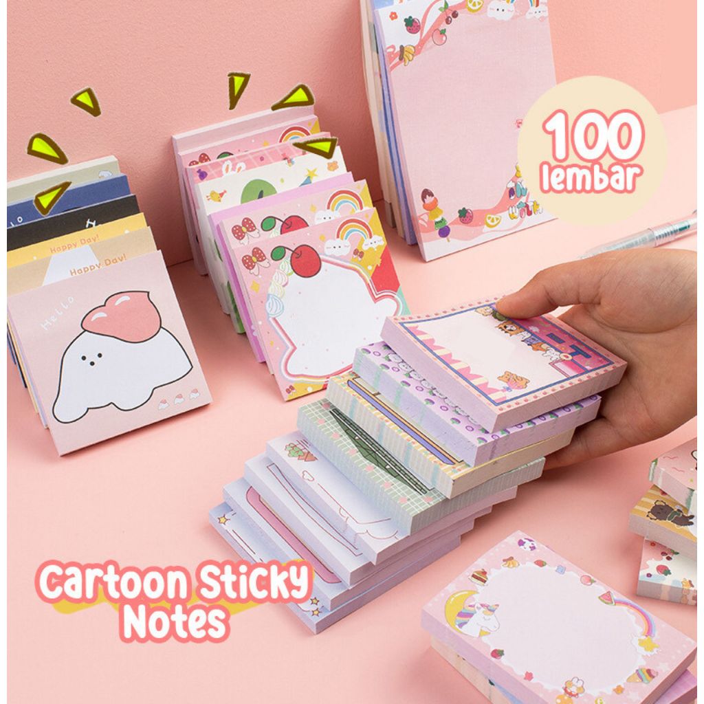 Jual Yoibeauty - Notes Memo Cartoon Label Pesan Tempel Kertas Catatan ...