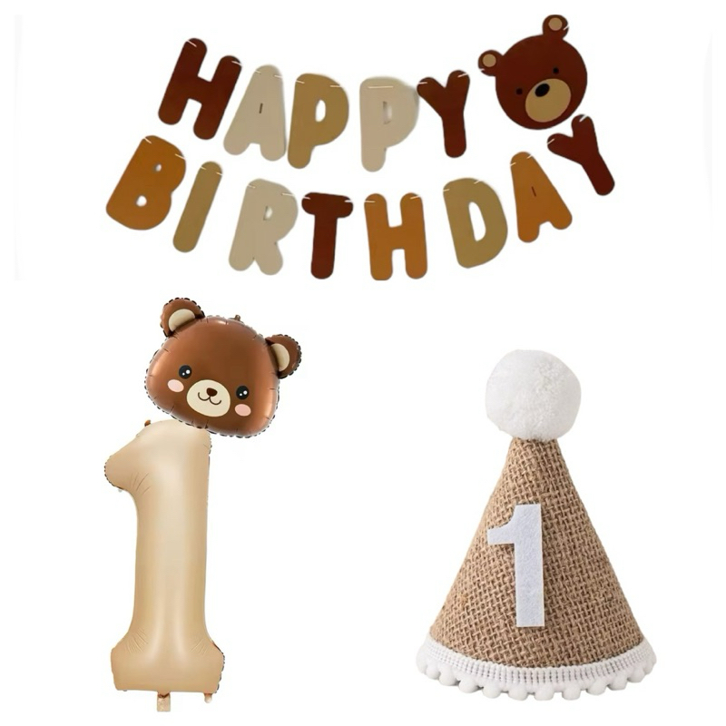 Jual PAKET BALON BANNER TOPI BEAR | Shopee Indonesia
