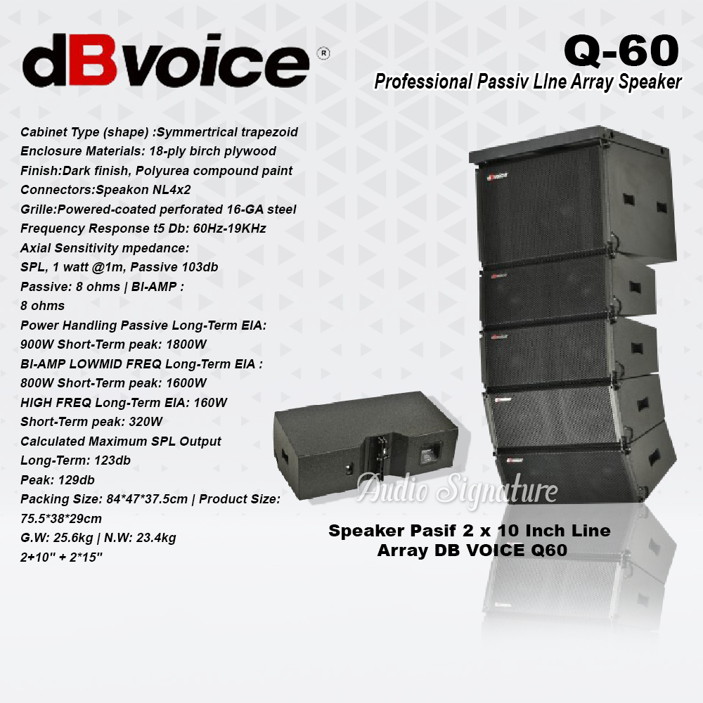 Jual Speaker Pasif 2 x 10 Inch Line Array DB VOICE Q60 | Q 60 Original ...