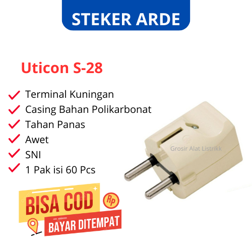 Jual Uticon Steker Arde S-28 Colokan Bulat | Shopee Indonesia