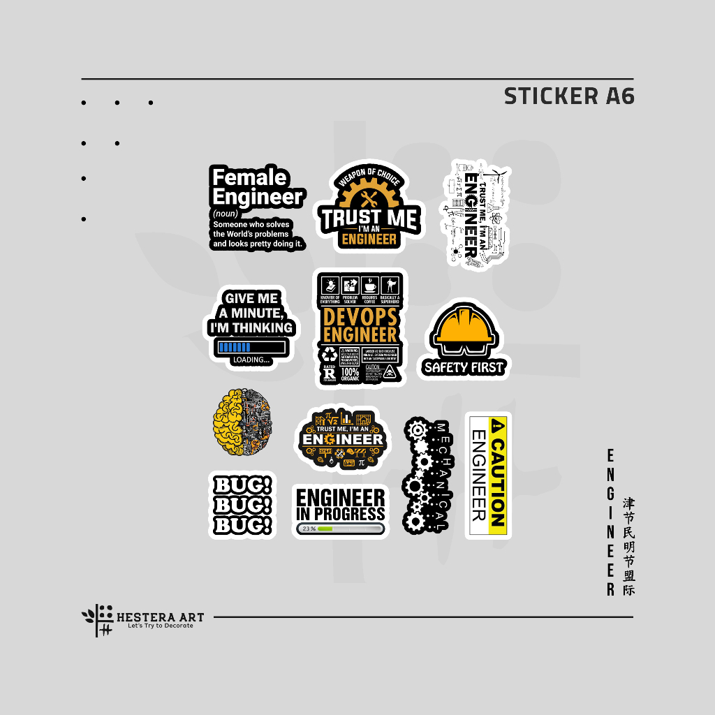 Jual Stiker Pack A6 Profesi Sticker Vinyl Laminasi Doff Glosy | Sticker ...