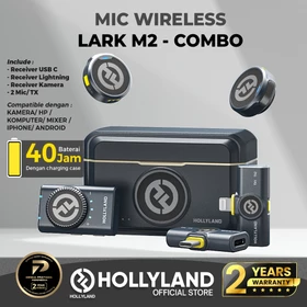 Hollyland Lark M2 Mic Wireless Kamera Handphone Mixer With Charging Case