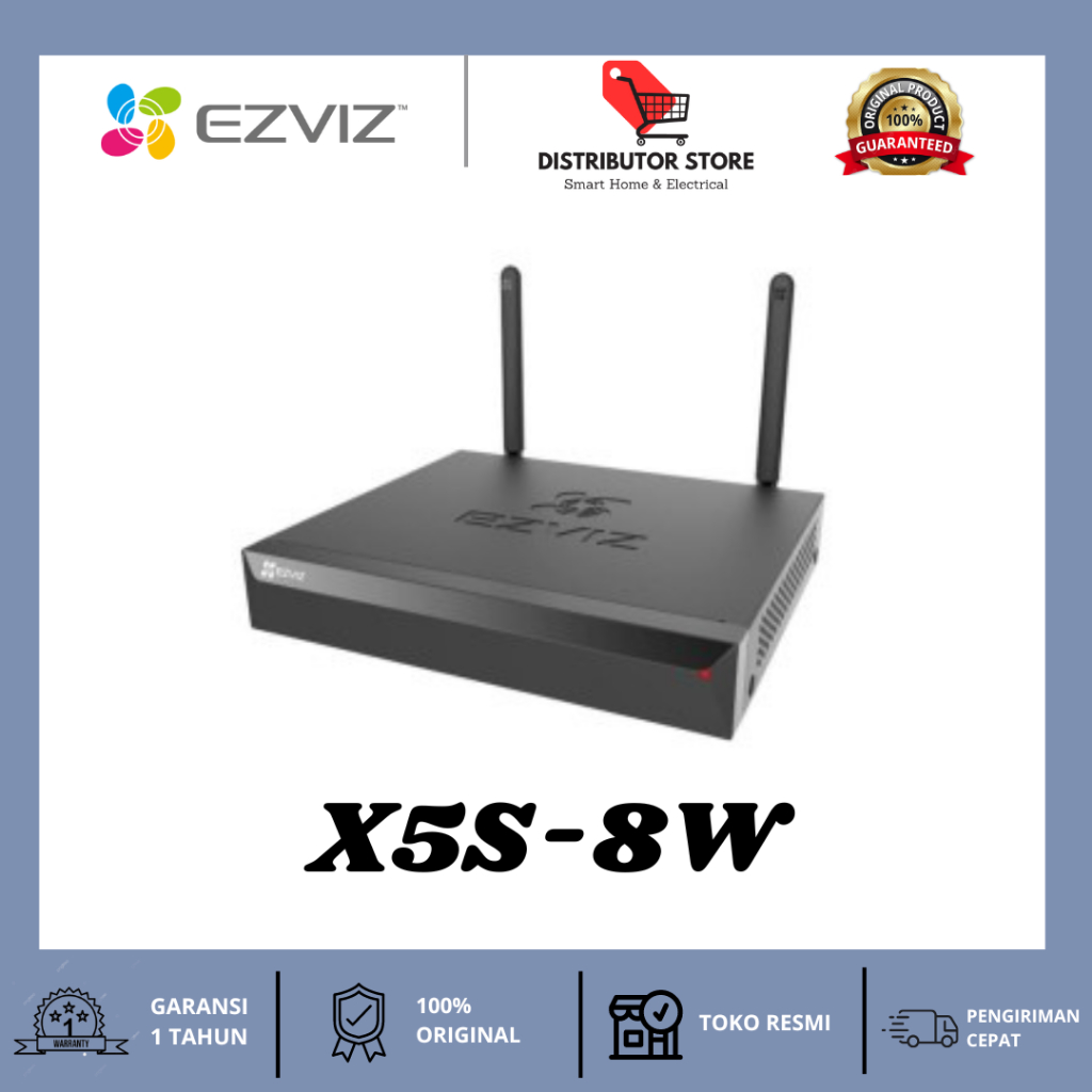 NVR EZVIZ X5S-8 POE - Registratore Di Rete 8 Canali, HDD Non Incluso