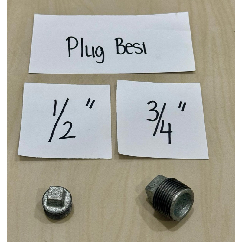 Jual (HARGA 1buah) Plug besi galvanis 1/2” inci tutup dop drat luar 0.5 ...