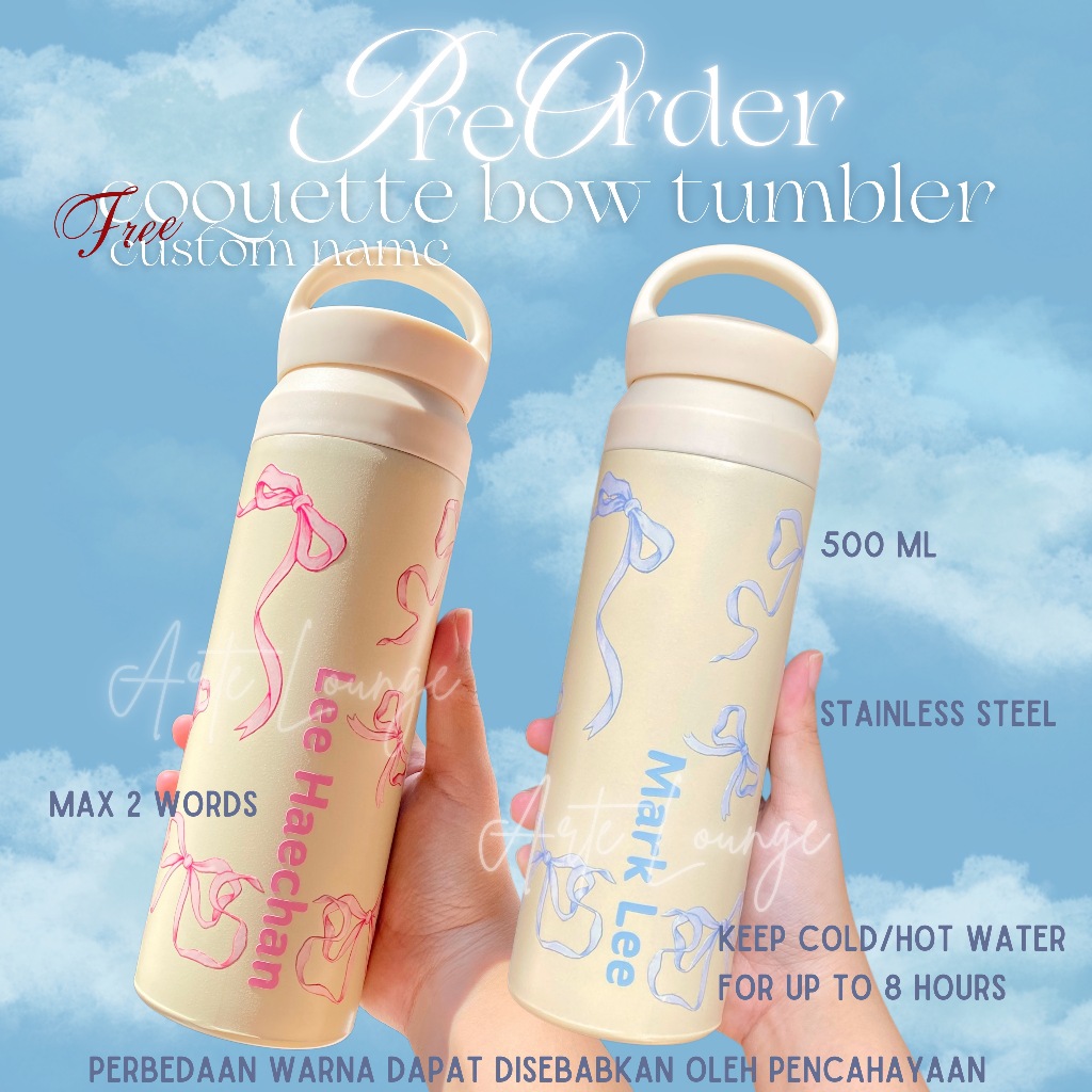Jual (ARTE LOUNGE) Custom Coquette Tumbler Pink | Coquette Tumbler ...