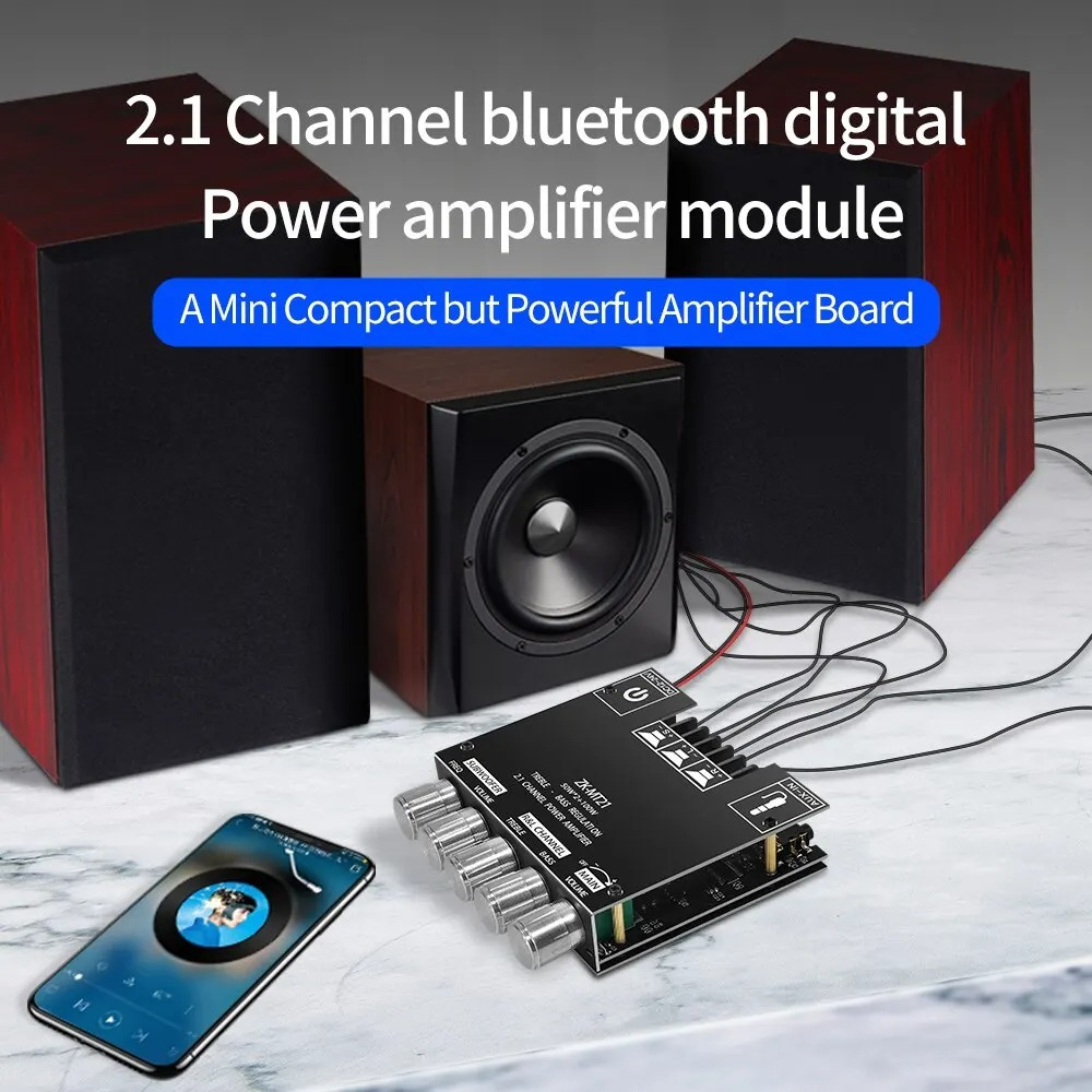 Scheda Amplificatore Bluetooth 5.0 Da 2.1 Canali - 50W+50W+100W Per Altoparlanti Fai Da Te