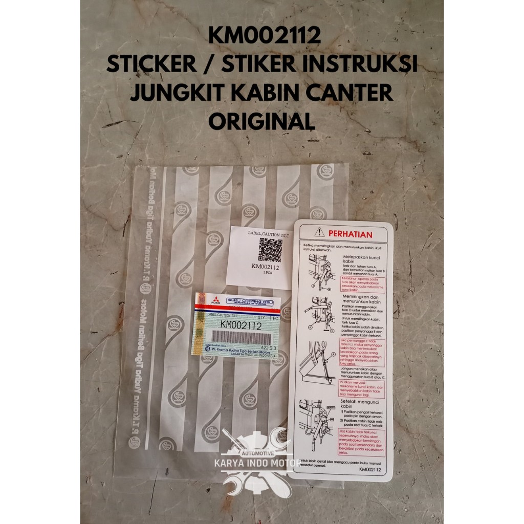 Jual STICKER / STIKER INSTRUKSI JUNGKIT KABIN CANTER KM002112 | Shopee ...
