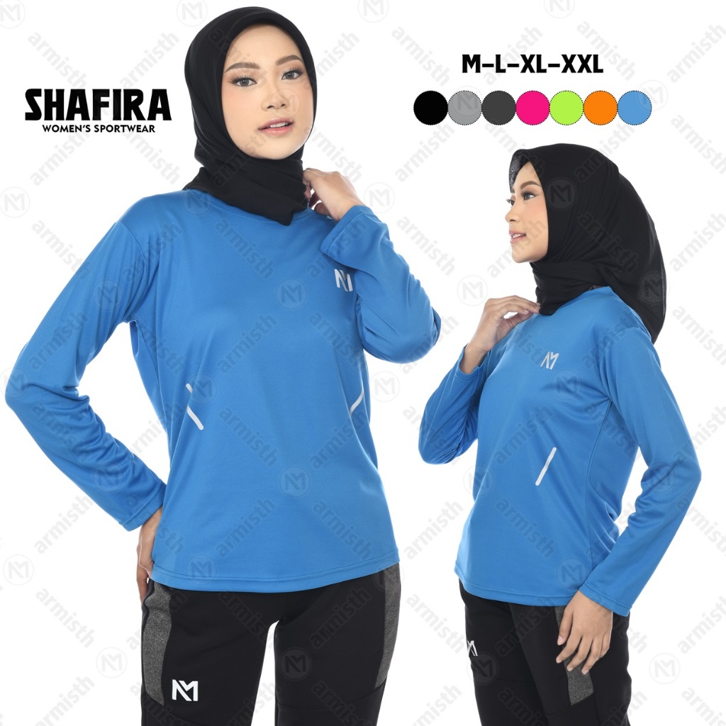 Jual Armisth Baju Olahraga Wanita Lengan Panjang Dry Fit Shafira Kaos