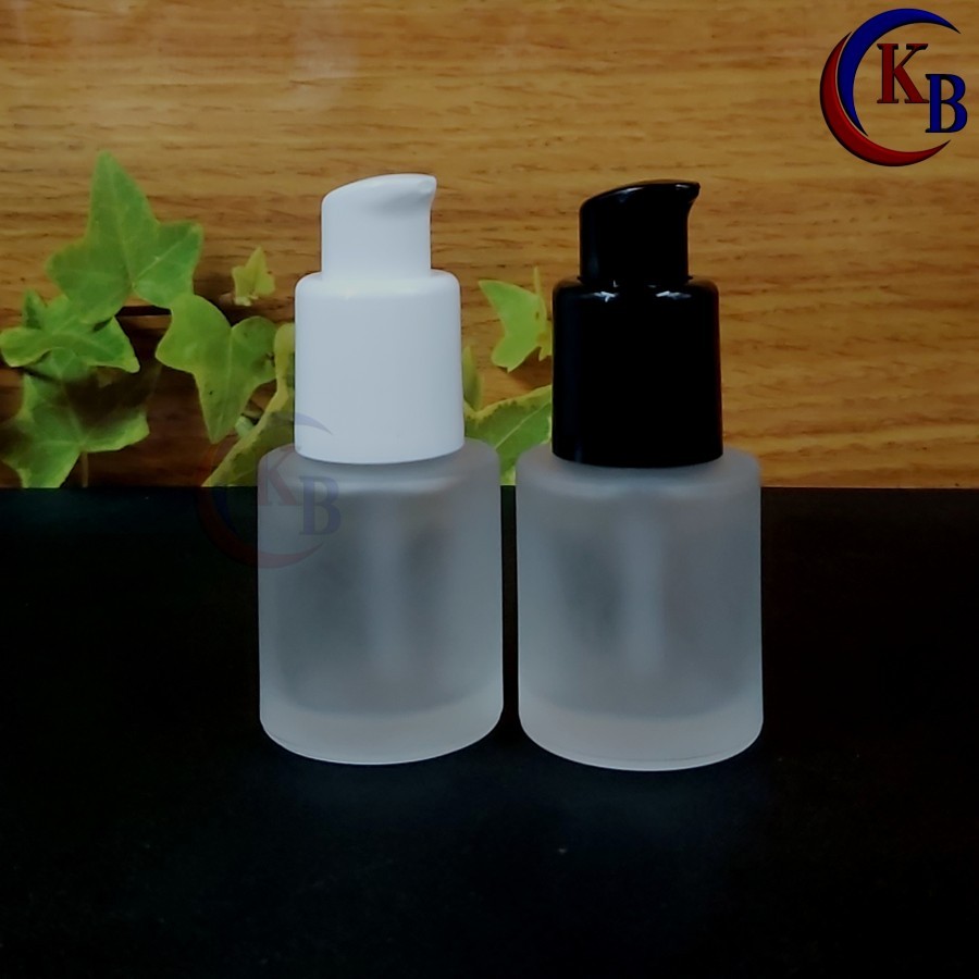 Jual BOTOL TREATMENT PUMP 20 ML LOTION SERUM / BOTOL KACA FROSTED BAHU ...