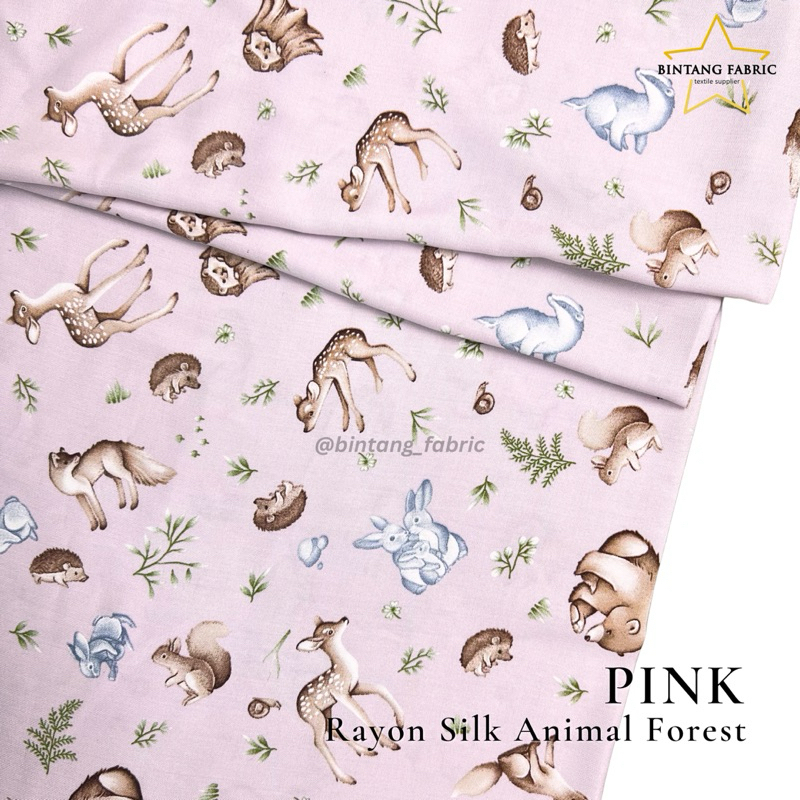 Jual Bahan Kain Rayon Silk Animal Forest 0,5 meter | Shopee Indonesia