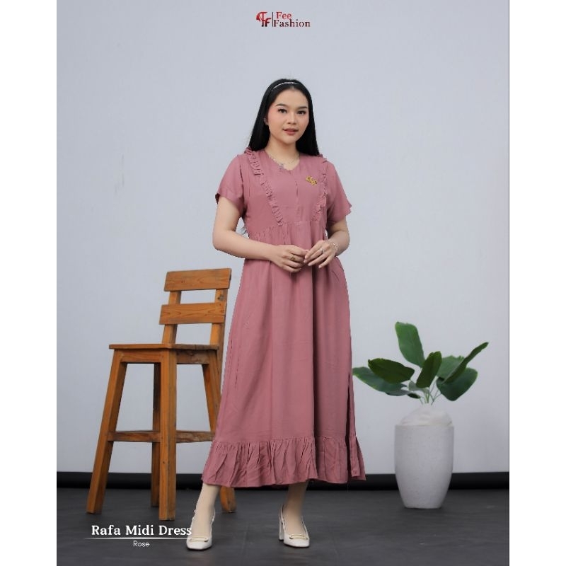 FEE FASHION ✔️ Rafa midi Dress ✔️ Daster harian ori fee fashion