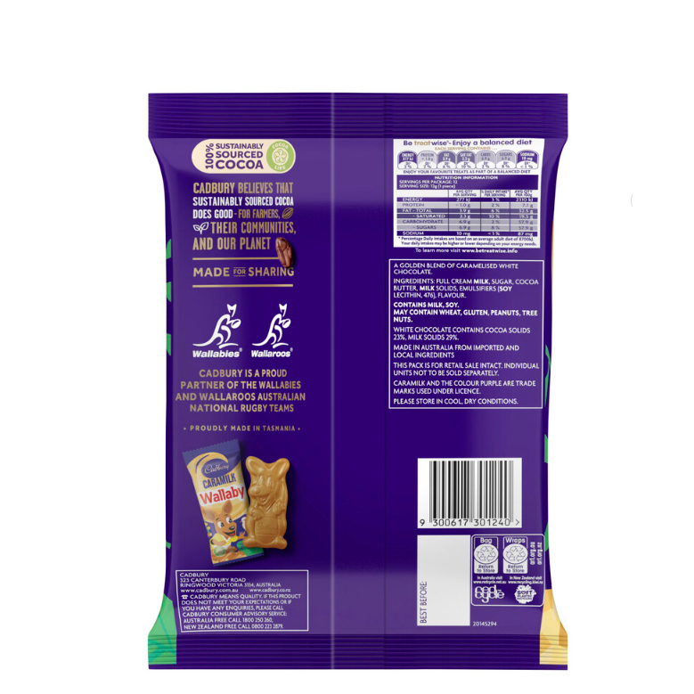 Jual Cadbury Caramilk Wallaby Chocolate Sharepack 12 Pack 144g | Shopee ...