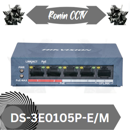 PS504E - Mini Poe Switch met 5 LAN poorts (4 PoE 1 Uplink), Power over Ethernet, 802.3af, 802