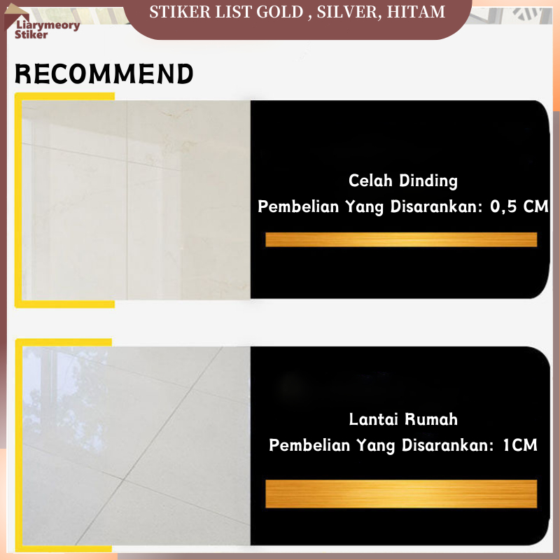 Jual Stiker List Gold Silver Black Lantai Ruang Tamu Tahan Air Tahan ...