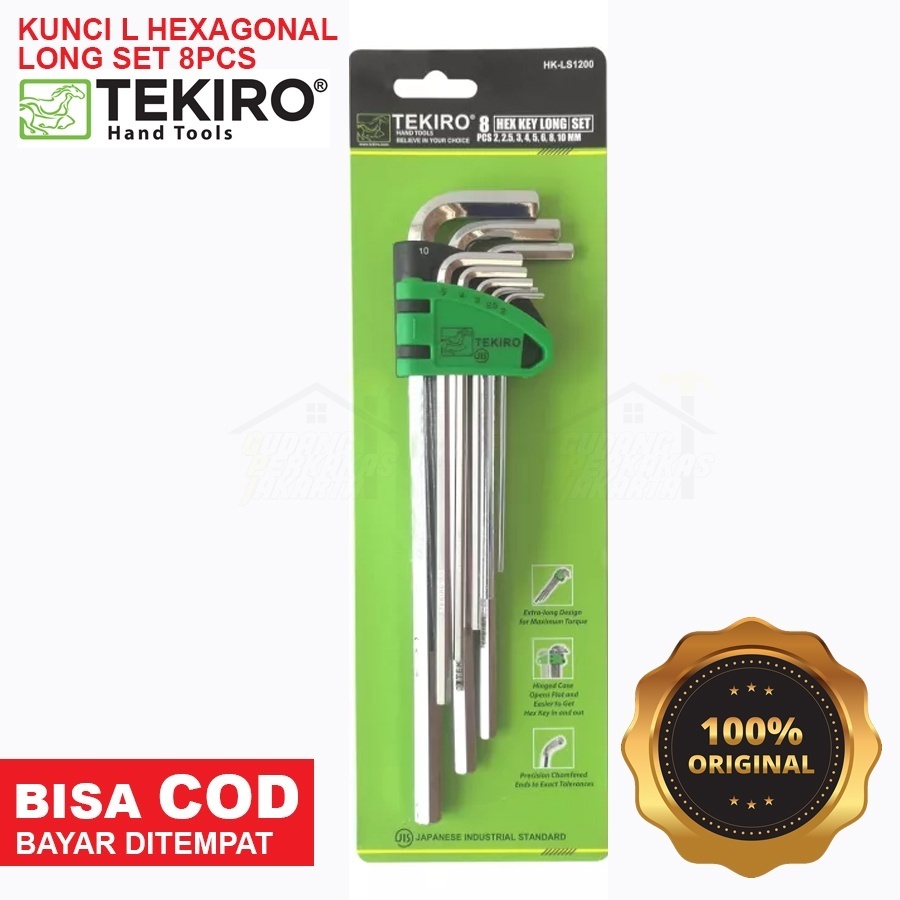Jual Tekiro Kunci L Set 8 Pcs MM (Panjang) /Kunci L Set / Tools - Alat