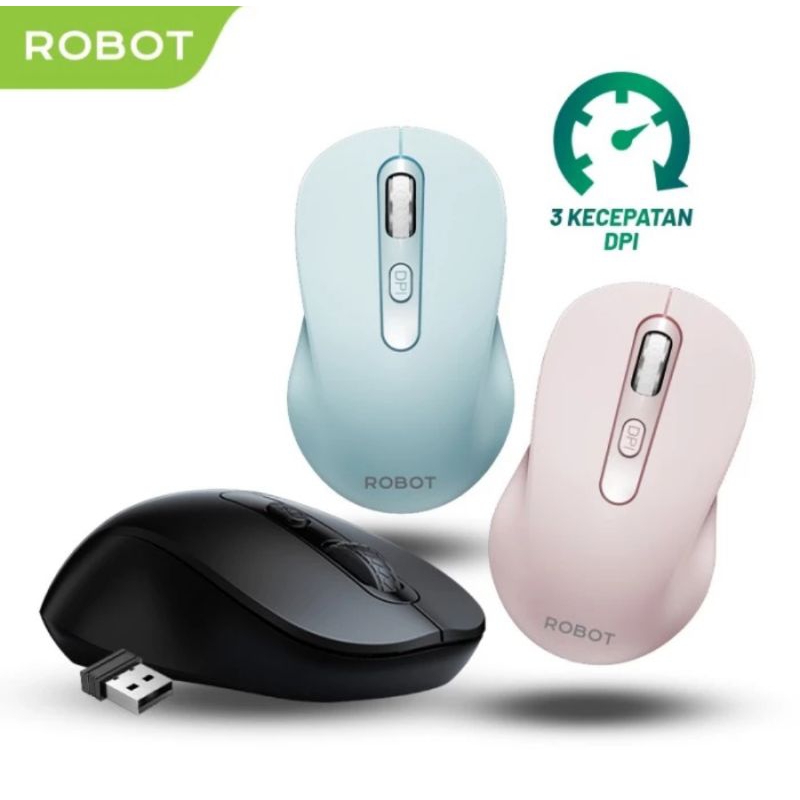 Jual Mouse Robot Wireless M206 2.4GHz Optical 1600 DPI Click hingga 3 ...
