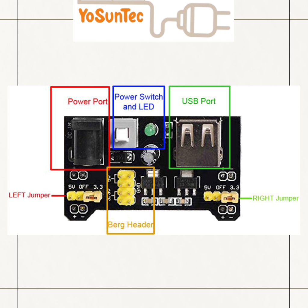 5er-Pack MB102 Breadboard-Netzteil 3,3V/5V – Für Produktbild-Vorschau 5