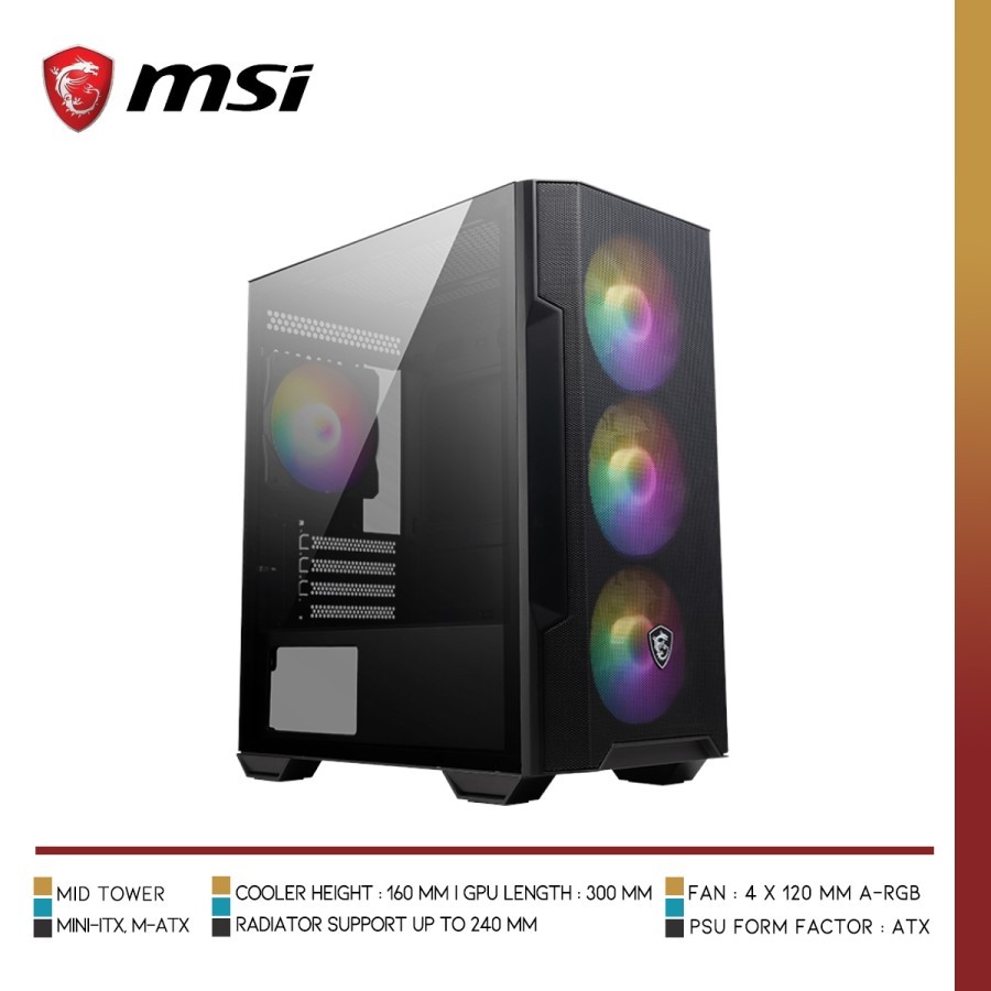 Jual MSI MAG FORGE M100R | Mid Tower mATX PC Case with Tempered Side ...