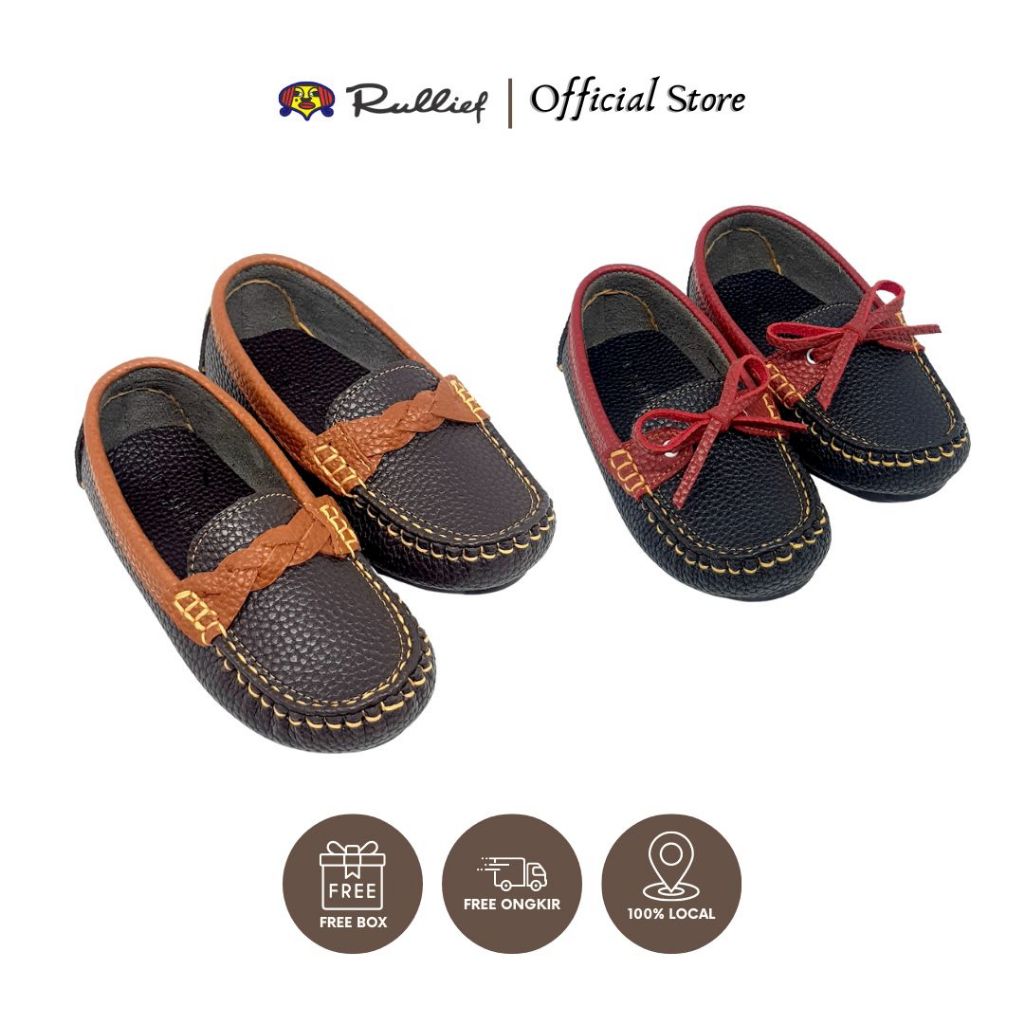 Jual Rullief Sepatu Flat Selop Anak EMK - Sepatu Pantofel Balita (Cowok ...