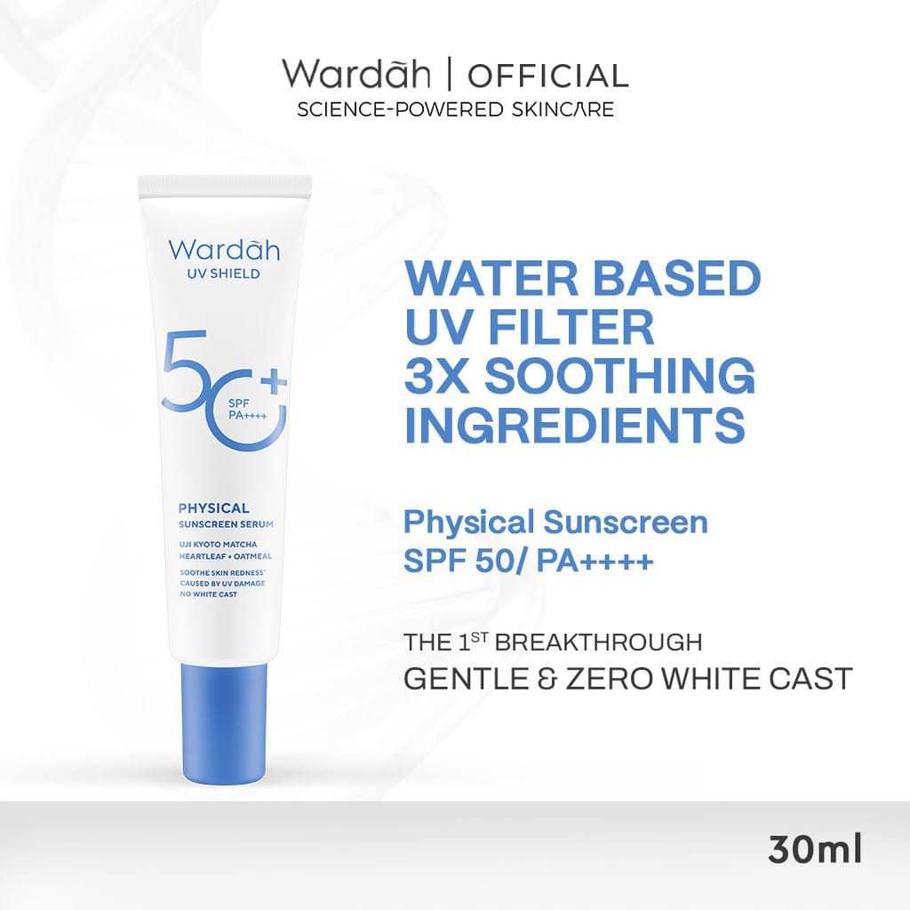 Jual WARDAH UV SHIELD PHYSICAL SUNCREEN SERUM SPF 50 PA++++ 30ML ...