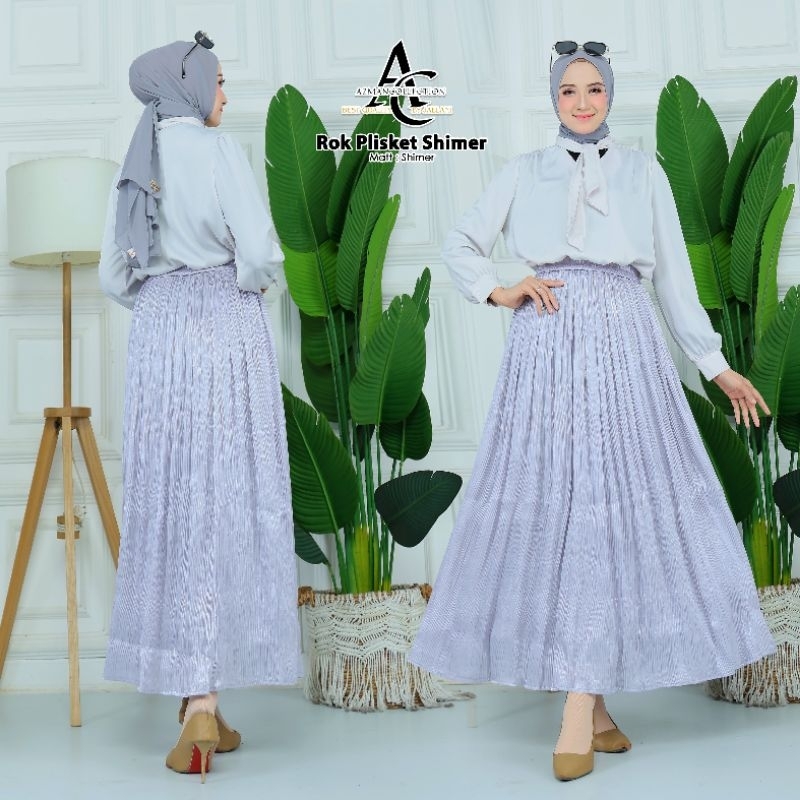Jual ROK PLISKET SHIMMER NATALY BY AZ COLLECTION--ROK CANTIK