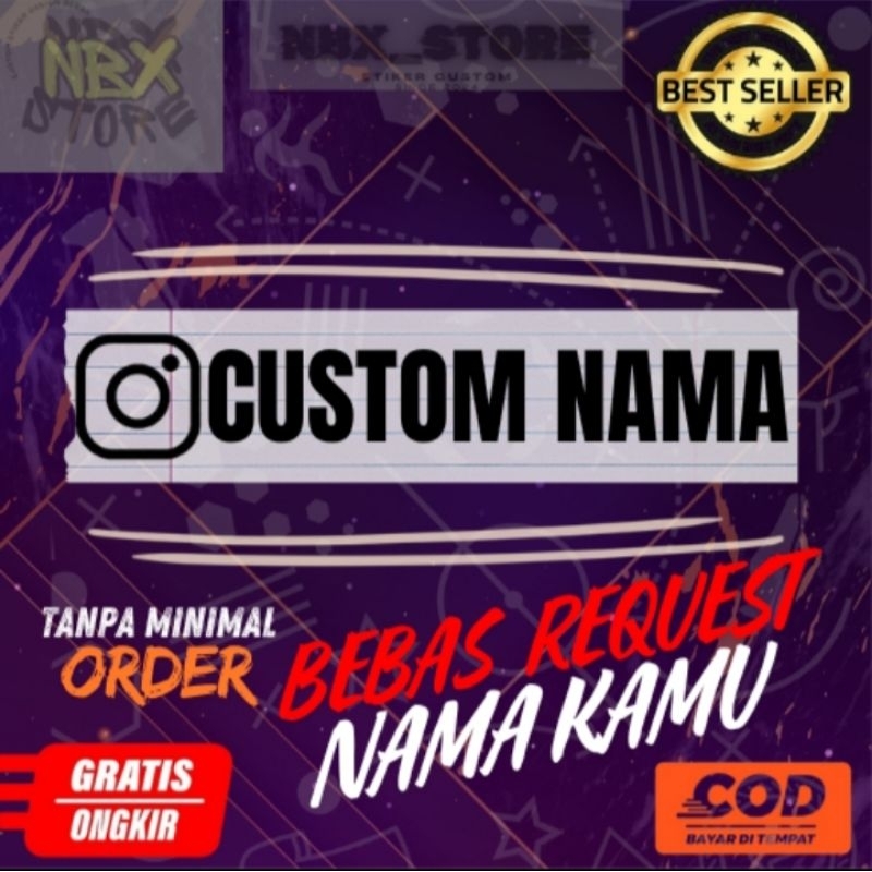 Jual Sticker Nama Sosmed BISA REQUEST !!! CUSTOM BISA REQUEST!! Sticker ...