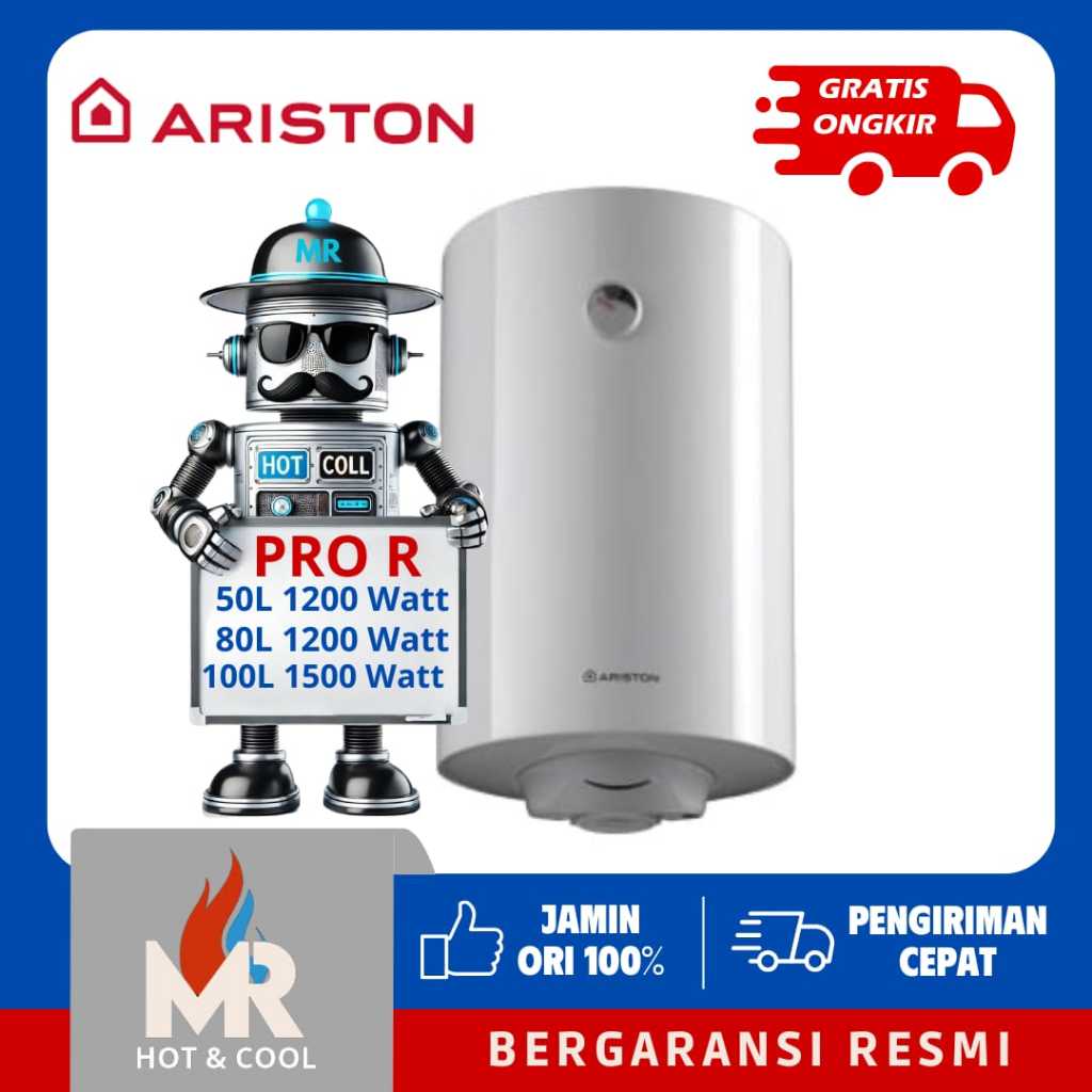 Jual ARISTON Water Heater Pro R 50L, 80L, 100L – Pemanas Air Listrik ...
