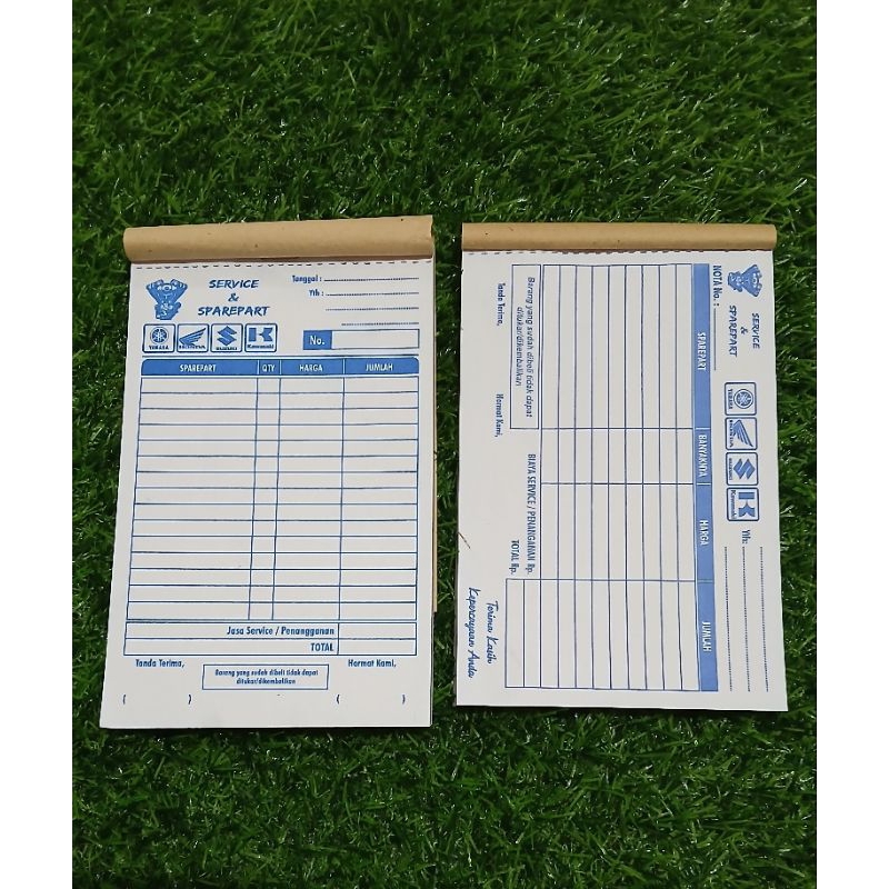 Jual NOTA BENGKEL MOTOR 2 PLAY 1/4 FOLIO UKURAN 10.5X 16 ISI 50 SET ...