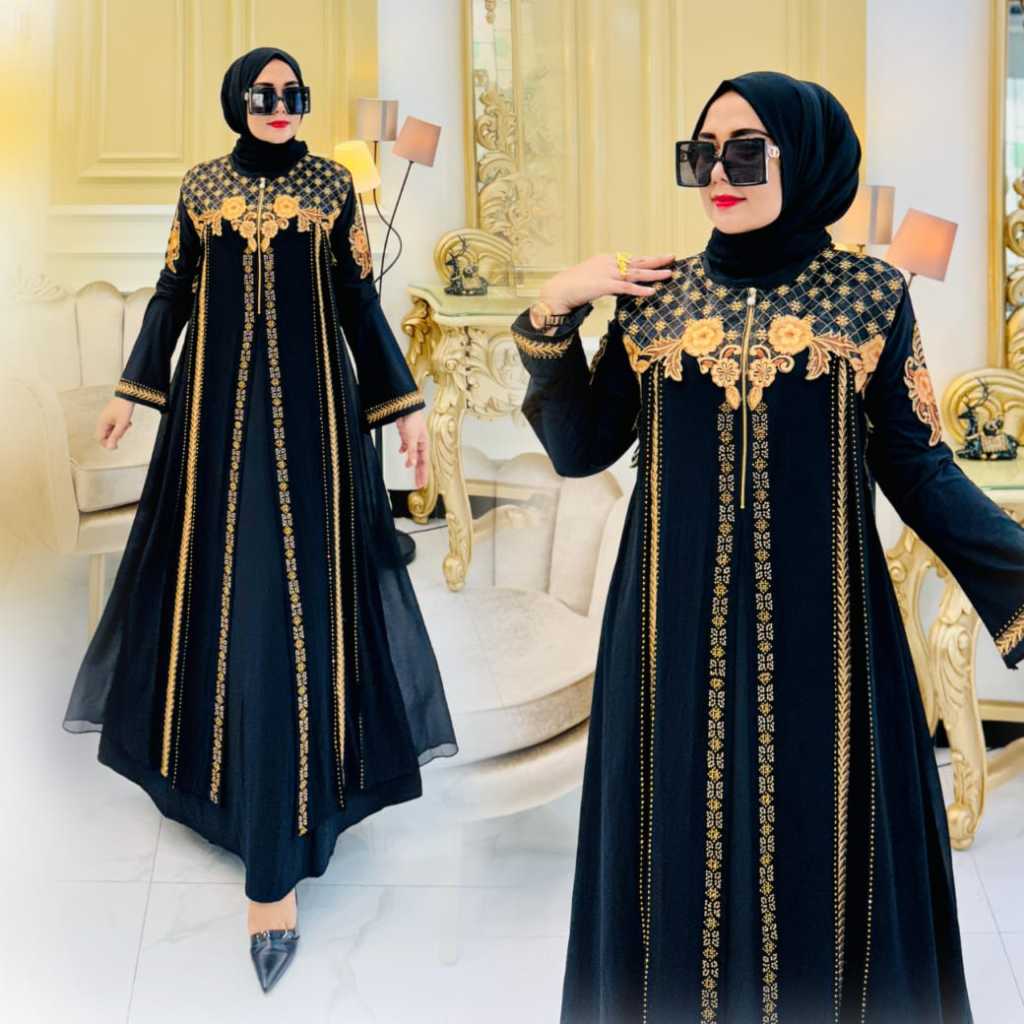Tampil Anggun Menawan dengan Gamis Abaya Hitam Turkey Mayra Premium