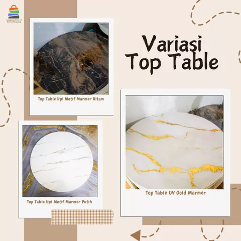 Extra Top Meja Bulat (HANYA TOP Table/Atasan Meja)/Top Table Papan Meja Bulat/Top Table Aesthetic