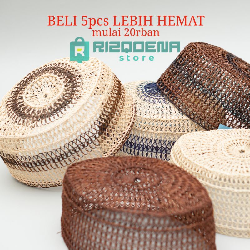Peci rotan, kopyah kalimantan, songkok haji, peci habib bahar, peci jaring, peci akar