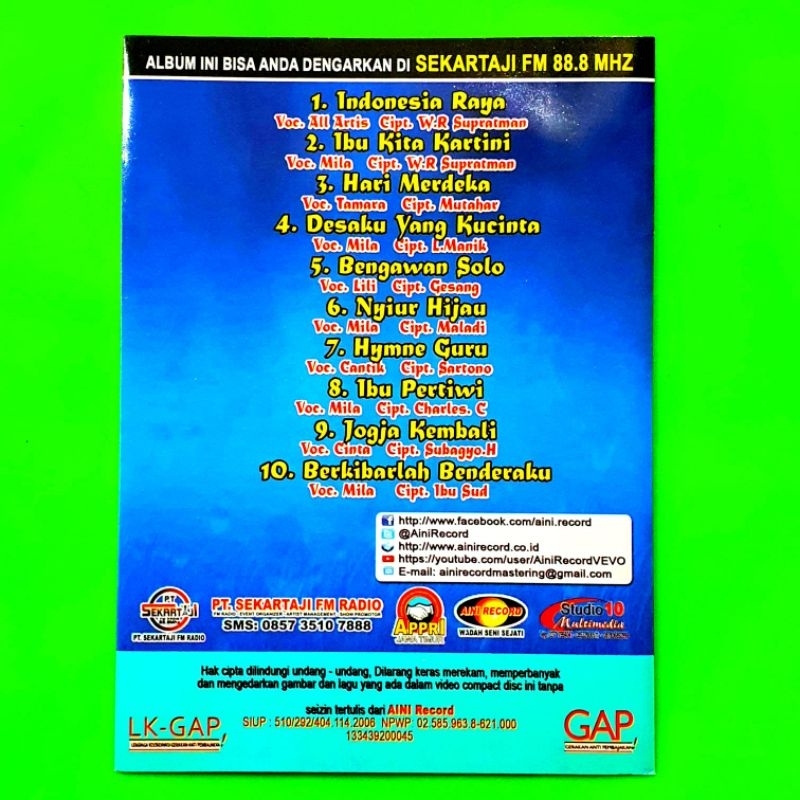 Jual KASET VCD LAGU ANAK SEKOLAH NASIONAL INDONESIA RAYA-LAGU NASIONAL ...